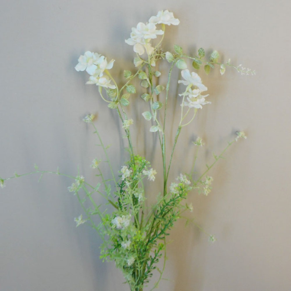 English Meadow Blossom and Foliage Cream 54cm Artificial Flowers